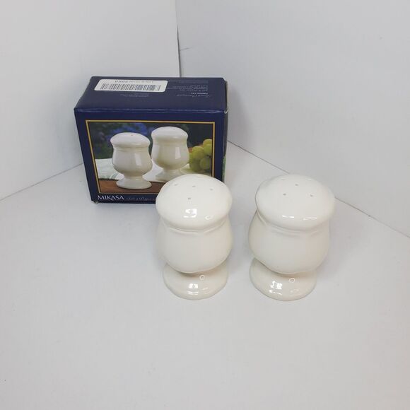 New Mikasa "French Countryside" Salt and Pepper Set White *Missing Plug - Picture 2 of 5